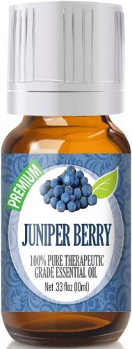 Bottle of juniper essential oil